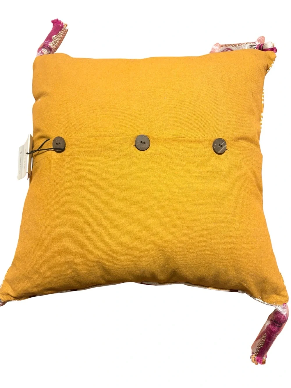 West Elm Decorative Throw Pillow Set 18x18 Boho Embroidered Tassel NWT